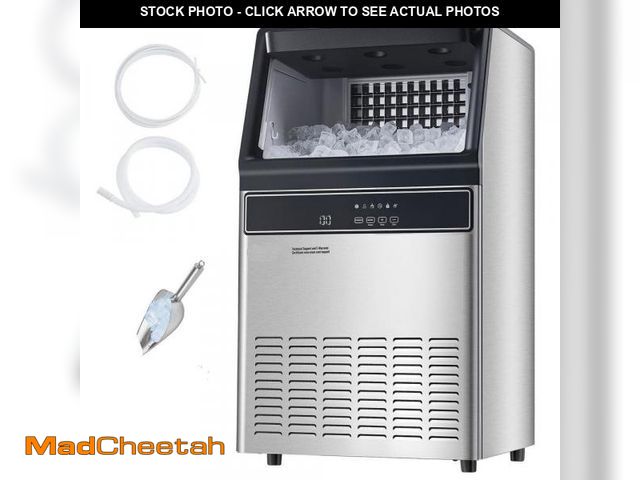 Lot 74-12291411 - SVOPES 16 in. Commercial Ice Maker 110 lbs./24H w/ 33lbs. Storage Full Size Cubes Freestanding LED D...