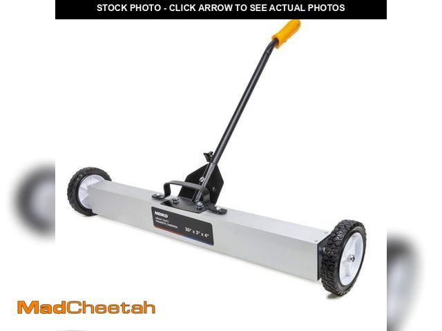 Lot 74-14306803 - NEIKO 36 in. Rolling Magnet Sweeper with Wheels, 55 lbs. Capacity, Adjustable Handle, and Floor Magn...