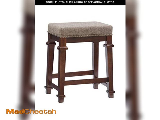 Lot 74-12367643 - Linon Kennedy Backless Tweed, Brown Counter Stool - UNUSED