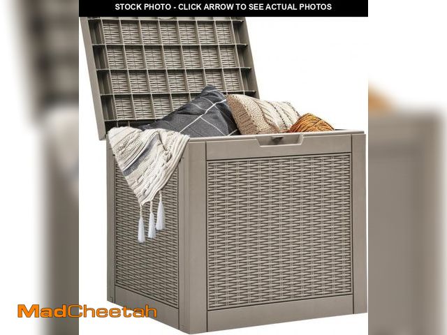 Lot 74-11722245 - YITAHOME 32 Gallon Outdoor Storage Box, Water Resistant Resin Deck Box, Indoor Outdoor Lockable Stor...