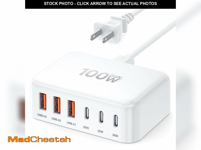 Lot 74-14421758 - [2026 Updated] USB C Fast Charger, 100W GaN 6 Port Type C Charging Station Hub Block Cube, USB C Wal...