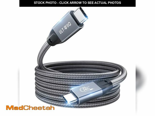Lot 74-14214626 - ULT-WIIQ 16FT Nylon Braided USB C to USB C 3.2 Gen 2 x 2 Video Cable for Monitor, 8K@30Hz/4K@144Hz D...