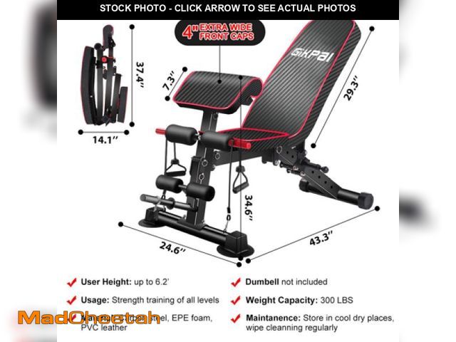 Lot 74-12240101 - GIKPAL 9 Positions Adjustable Weight Bench Foldable Workout Bench Olympic Weight Bench for Home Gym ...