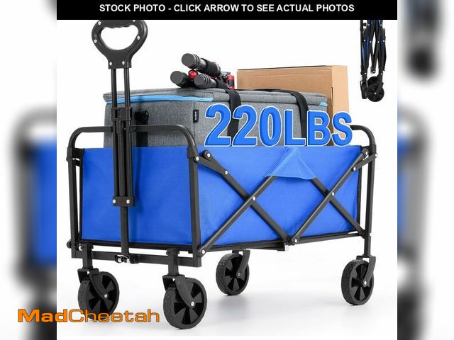 Lot 74-12760096 - EVLIQUIL Collapsible Foldable Wagon,Wagons Carts Foldable with Wheels,Utility Grocery Folding Beach ...