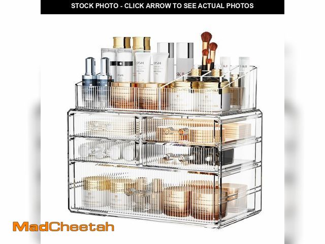 Lot 74-12444912 - ZHIAI Stackable Organizer, Acrylic Cosmetic Organizer for Dresser, Vanity, Kitchen Cabinet, Bathroom...