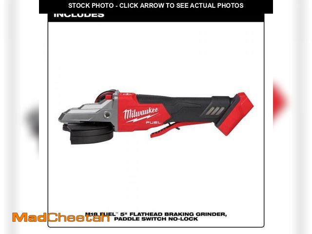 Lot 74-12390834 - Milwaukee M18 FUEL 18V Lithium-Ion Brushless Cordless 5 in. Flathead Braking Grinder with Paddle Swi...