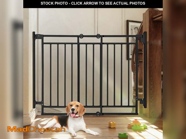 Lot 74-13779273 - Pet Gate No Bottom Bar, Caveen 27.5-43" Pet Safety Gate for Stairs and Doorways, Black - UNUSED