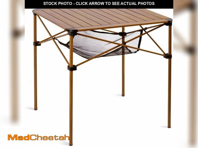 Lot 74-13583220 - iClimb Lightweight Stable Alu. Folding Square Table Roll Up Top with Carry Bag for Camping Picnic Ba...