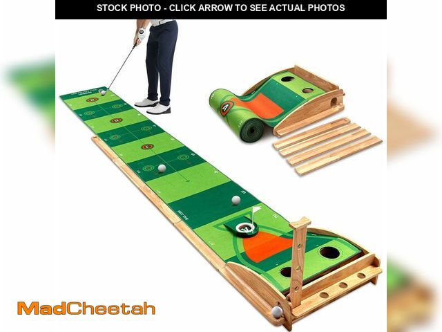 Lot 74-13710820 - Wekin Indoor Putting Green with Auto Ball Return,11 Foot Golf Practice Putting Mat,Ideal Training Pu...