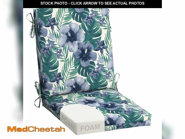 Lot 74-14206223 - Arden Foam Outdoor Dining Chair Cushion, 20 x 44, Premium High-Density Foam, Never Flattens, Weather...