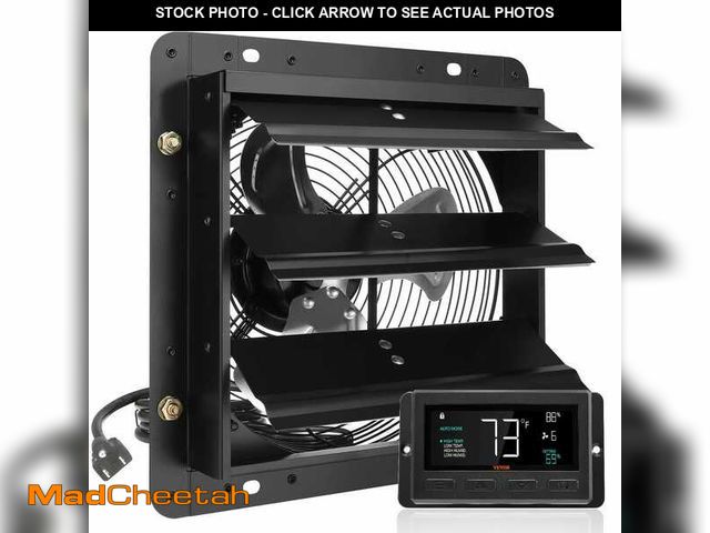 Lot 74-12558863 - VEVOR Shutter Exhaust Fan 10 in. 820 CFM, 10-Speed Adjustable Wall Mount Attic Fan Ventilation and C...