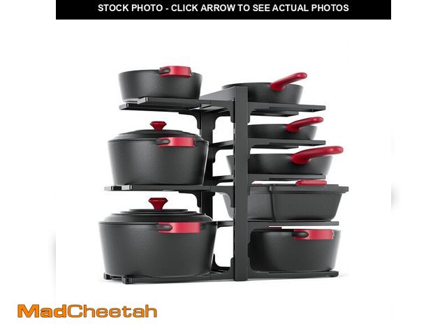 Lot 74-14211612 - MUDEELA 8-Tier Pots and Pans Organizer under Cabinet, 15.83" Height Heavy Duty Pot Pan Organizer Kit...