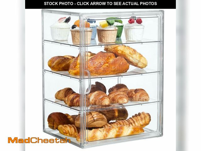 Lot 74-13954112 - SANKEU Pastry Display Case,Bread Box for Kitchen Countertop,4 Layers Adjustable Clear Bread Storage ...