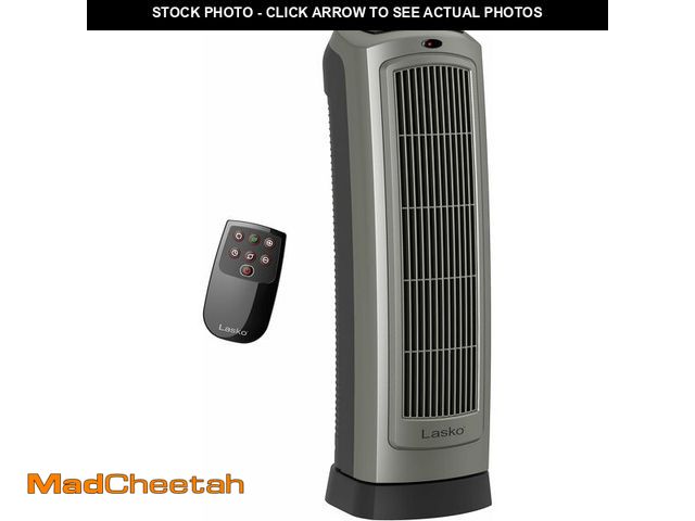 Lot 74-13709995 - Lasko Portable Oscillating Ceramic Space Heater Tower with Digital Display, Remote Control, 2 Heat S...