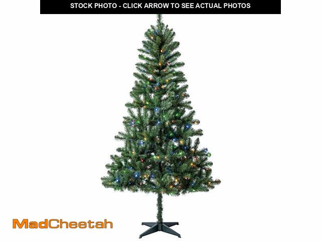 Lot 74-12859663 - 6.5 ft Pre-Lit Madison Pine Artificial Christmas Tree with 250 Color-Changing LED Lights and Stand, ...