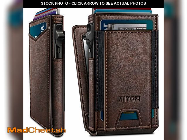 Lot 74-13952435 - miyozi Wallet for Men, Slim Pop Up Card Holder - RFID Blocking Minimalist Bifold Wallet with ID Wind...