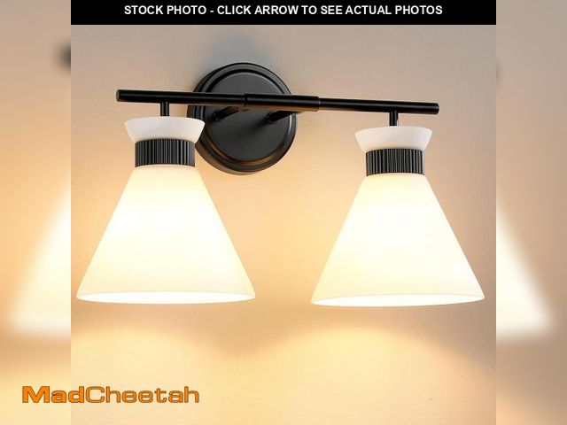 Lot 74-12333786 - WOSHITU Black Bathroom Vanity Light Fixtures: Bathroom Lighting Fixtures Over Mirror 17.3 inch with ...