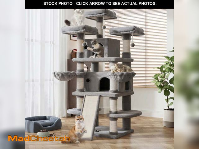 Lot 74-12764882 - Amolife 68" X-Large Cat Tree and Tower for Indoor Cats, Condo House with Scratching Board &amp; Thic...