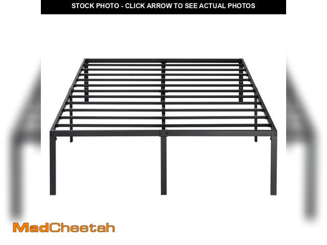 Lot 74-12340184 - BONN ALLA 18 Inch Metal Platform Bed Frame, Heavy Duty Steel Slat Mattress Foundation/Headboard Comp...