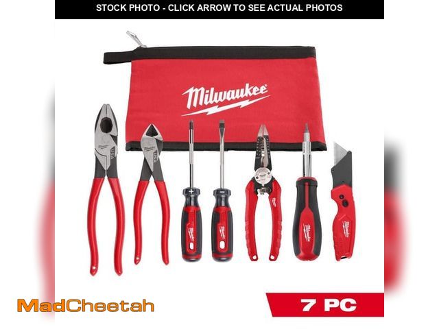 Lot 74-12788641 - (MISSING TOOL BAG)Milwaukee 7pc. Electrician's Hand Tool Set - UNUSED
