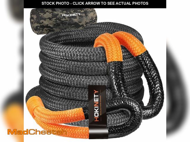 Lot 74-12878260 - Kinetic Recovery Tow Rope: 1.26" x 30ft 54000LBS Snatch Strap Heavy Duty Offroad Towing Straps Kit f...