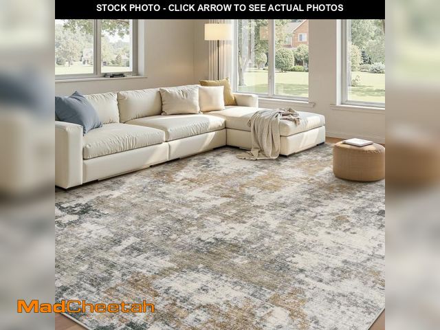 Lot 74-12515331 - SIXHOME 5'x7' Washable Non-Slip Area Rug, Modern Abstract Brown Rugs, Ultra-Soft Indoor Farmhouse Ca...