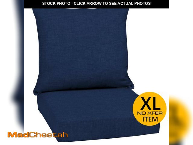 Lot 74-14342262 - ARDEN 24 in. x 24 in. 2-Piece Deep Seating Outdoor Lounge Chair Cushion in denim Leala - UNUSED