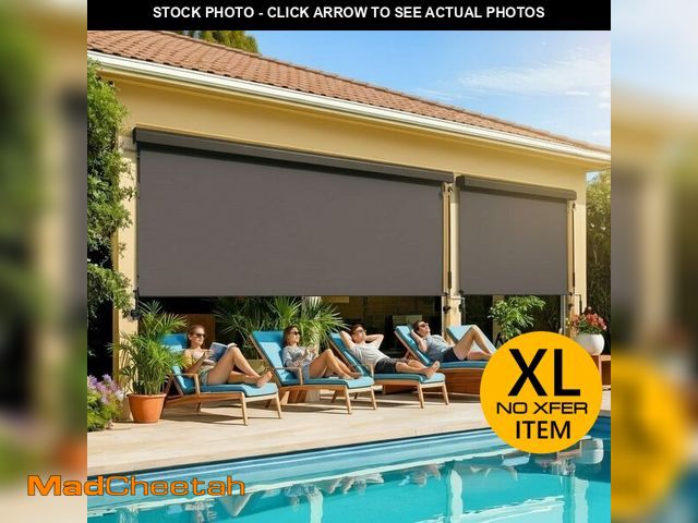 Lot 74-14251754 - Integrated Outdoor Roller Shade, 10'W x 8'H Assembly Free Outdoor Patio Blinds with 420GSM Upgraded ...