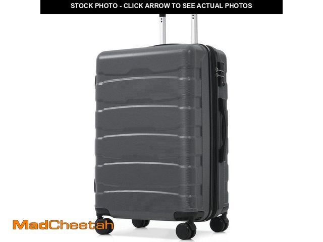 Lot 74-14312869 - Merax 26.2 in. Gray ABS Hardside Luggage Double Spinner Expandable Suitcase with 3-Digit TSA Lock, 3...