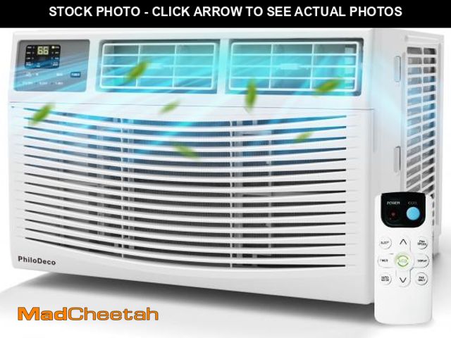 Lot 74-12515781 - (DENTED) PhiloDeco 8000 BTU Window Air Conditioner 350 Sq. ft. Intelligent, LED Display Screen, with...