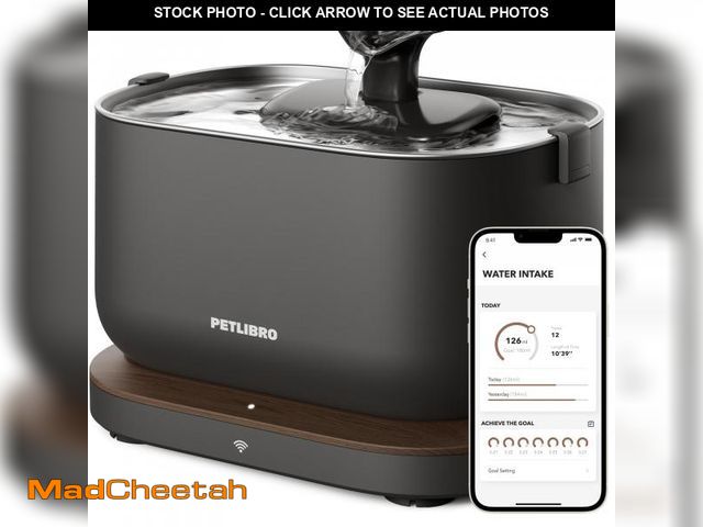 Lot 74-12440858 - PETLIBRO Cat Water Fountain, App Monitoring Pet Fountains for Cats Indoor with Stainless Steel Tray,...