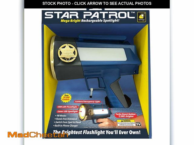 Lot 74-12886163 - Star Patrol Flashlight, Tactical Flashlight, 10 Modes, Turbo Boost up to 200%, Built-in Kickstand &a...