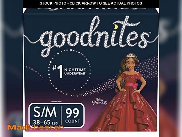 Lot 74-11708294 - Goodnites Girls' Bedwetting Underwear, Size S/M (43-68 lbs), 99 Ct (3 Packs of 33), Packaging May Va...