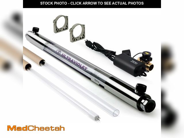 Lot 74-12760233 - (MISSING POWER CORD,CLAMPS) iSpring UVF55FS Whole House UV Water Filter with Smart Flow Sensor Switc...