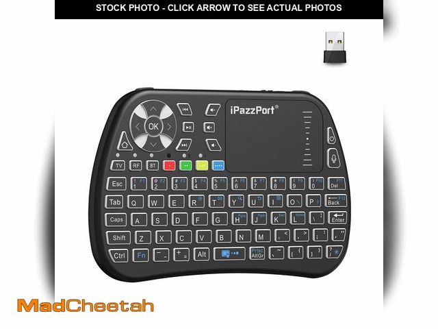 Lot 74-12713192 - iPazzPort Bluetooth Mini Keyboard with Touchpad, 2.4G Mini Wireless Keyboard and Mouse with IR Learn...