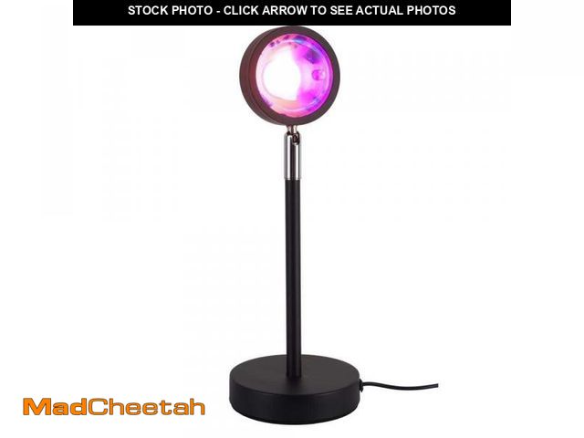 Lot 74-12532922 - Alsy 11 .2 in. Black Multi-Color RGB Sunset Lamp with Remote Control and 16 Color Changing Modes - U...