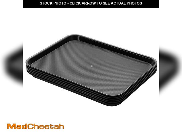 Lot 74-14205861 - Aebeky Plastic Cafeteria Trays,Fast Food Serving Trays,13"X17",Set of 6 (Black) - UNUSED