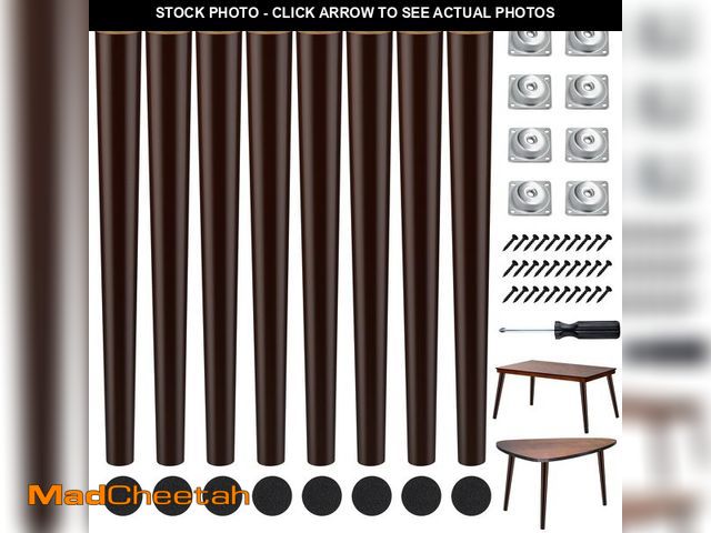 Lot 74-14273400 - TURSTIN 8 Pieces 16 Inches Table Legs Wood Furniture Legs Tapered Round Replacement Desk Chair Legs ...