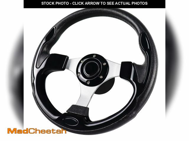 Lot 74-12716373 - QYMOPAY 12.5inch, 3/4 Inch Axle Marine Steering Wheel Adapter, Anti-Slip Carbon Fiber Steering Wheel...