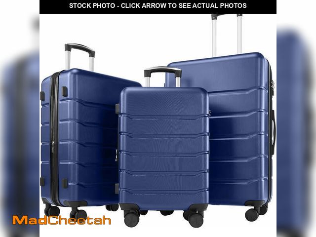 Lot 74-12888504 - CONCETTA 3 Pcs ABS Hardside Luggage Sets, Lightweight Expandable Hard Shell Rolling Suitcase TSA Loc...