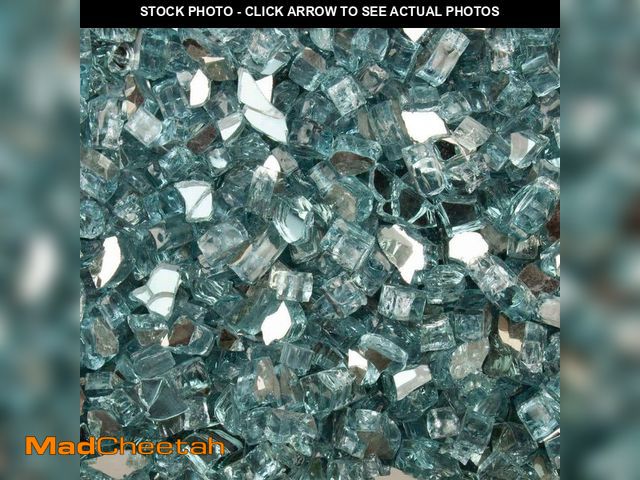 Lot 74-14292459 - Celestial Fire Glass 1/2 in. 10 lbs. Europa Blue Reflective Tempered Fire Glass in Jar - UNUSED