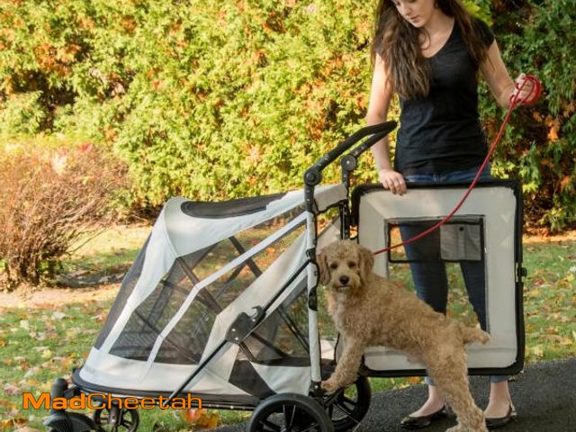 Lot 74-12154313 - Pet Gear NO-Zip Pet Stroller with Dual Entry, Push Button Zipperless Entry for Single or Multiple Do...