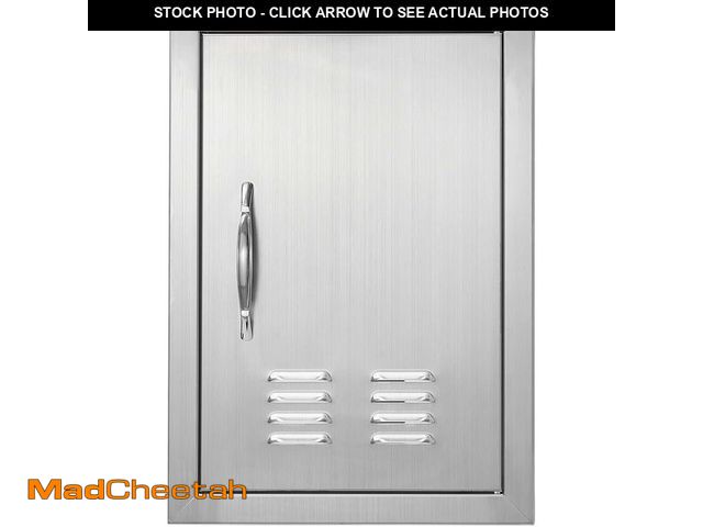 Lot 74-12633424 - (MISSING HARDWARE) VEVOR BBQ Access Door, 14W x 20H Inch Single Outdoor Kitchen Door, Stainless Stee...
