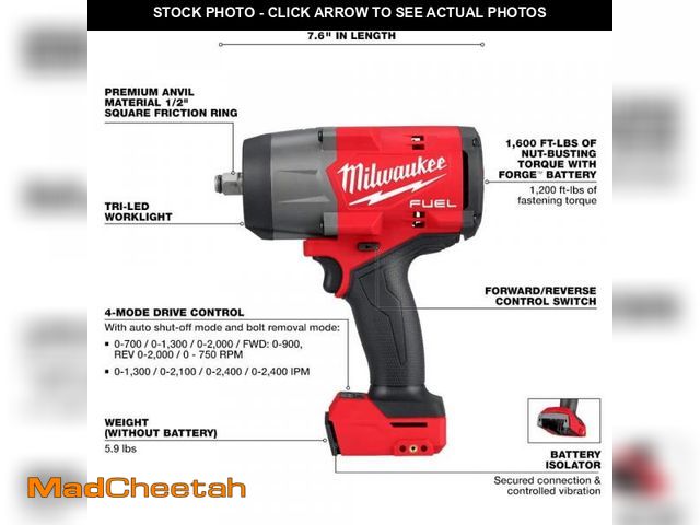Lot 74-12390833 - Milwaukee M18 FUEL 18V Lithium-Ion Brushless Cordless 1/2 in. Impact Wrench with Friction Ring (Tool...