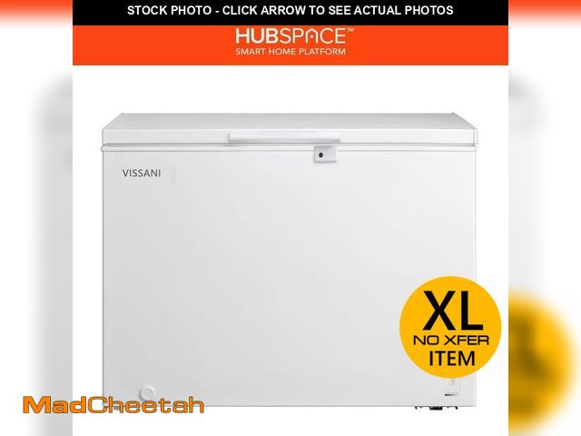 Lot 74-12731708 - Vissani 8.8 cu. ft. Manual Defrost Convertible Chest Freezer with LED Light in White Powered by Hubs...