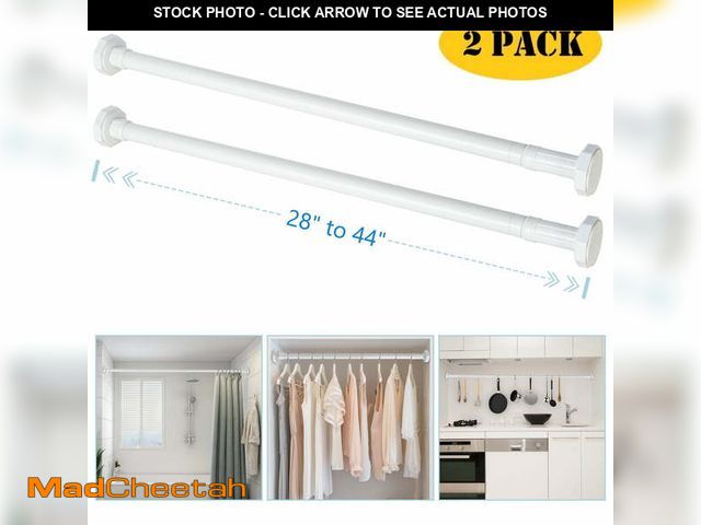 Lot 74-13045153 - BEAMNOVA 28"-44" Adjustable Tension Curtain Rod, No Drilling Telescopic Tension Rods for Wardrobe Cl...