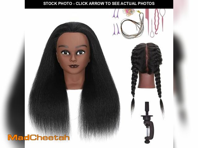 Lot 74-13946428 - 16 Inch 100% Real Hair Mannequin Head Training Head Manikin Cosmetology Doll Head for Hairdresser Pr...