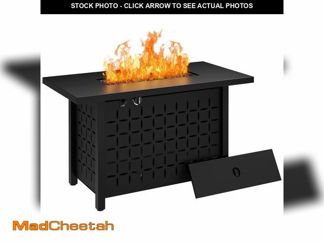Lot 74-14325615 - 43in Propane Fire Pit Table, Outdoor Gas Fire Pit for Patio, 50,000 BTU with Lava Rocks, Waterproof ...