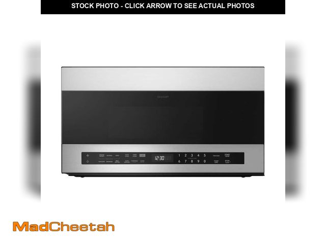 Lot 74-13038042 - Sharp 30 in. 1.9 cu. ft. Over the Range Microwave Oven, 1,100 Watts in Stainless Steel with Edge-To-...