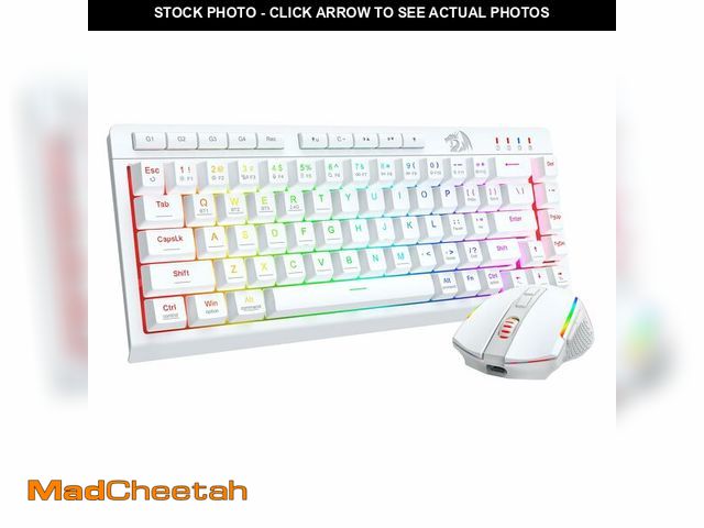 Lot 74-14431123 - Redragon Wireless Gaming Keyboard and Mouse Combo, 60% Portable, White - UNUSED